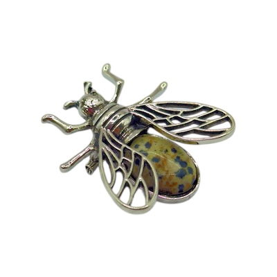Dalmation Jasper Bee Brooch